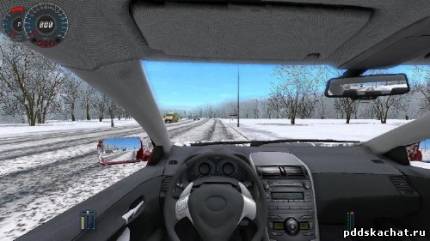 Вид из салона Учебная езда зимой